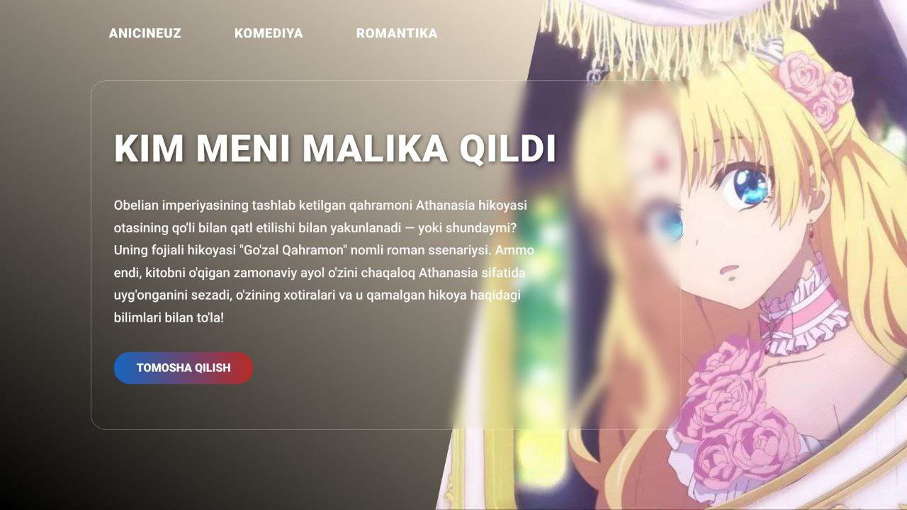 Kim meni malika qildi — anime